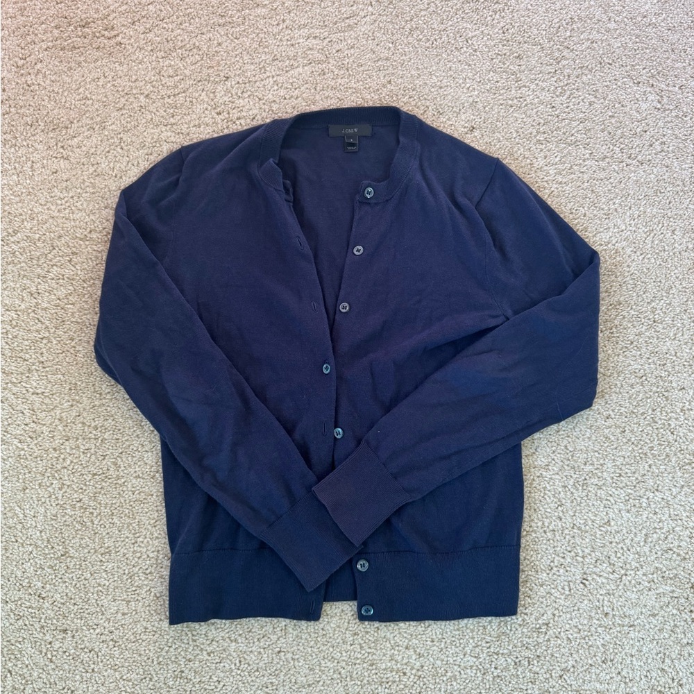 J. Crew Women's Navy Cardigan Sweater